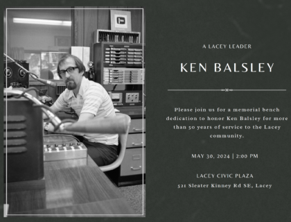 Ken Balsley Memorial Bench Dedication Invitation